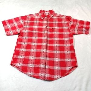 BACKROAD BLUES VINTAGE PLAID SHORT SLEEVE BUTTON DOWN SHIRT SIZE MEDIUM
